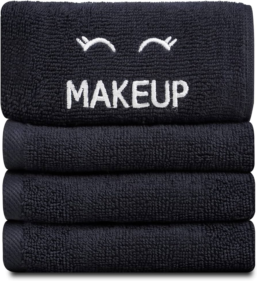 Amazon.com: White Classic Bleach Safe Black Makeup Washcloths for